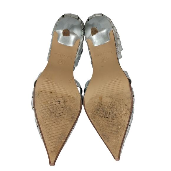 MICHAEL ANTONIO! SILVER VEGAN LEATHER MULTI-STRAP/LADDERED HEELS! SZ 5.5M - Picture 9 of 10